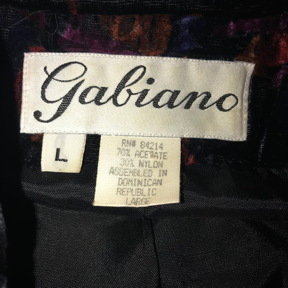 Rare Vintage Gabiano Burned Velvet Blazer, Size L - Picture 6 of 8
